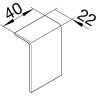 Соединитель стыков - крышка HAGER SL new, длина 40мм, для профиля 20х55мм, 